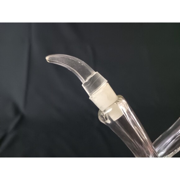 Oil and Vinegar Cruet Twin Decanter Clear Glass With Plugs Hand Made - Picture 6 of 8